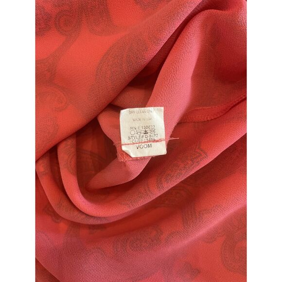 Voom by Joy Han Womens Mini Boho Dress X SMALL Paisley Coral Crochet Retro 70s - Picture 7 of 11